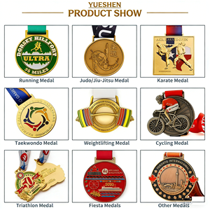 Medalla de Bádminton Personalizada YUESHEN, de Aleación de Zinc con Acabado Niquelado, Medalla de Premio con Cinta, Fundición a Presión - Product Image 6