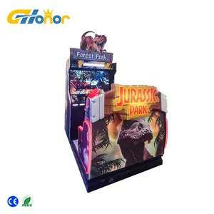 Macchina per videogiochi con pistola con cappuccio per il centro commerciale che spara uccelli di dinosauro attraverso il gioco grande tiro ricreativo al coperto