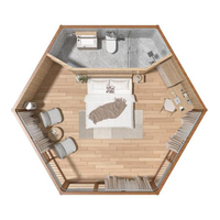 Tente Safari de Luxe en Toile pour Glamping, Kits de Cabanes en Bois avec Salle de Bain