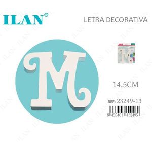 Lettera Decorativa M in Legno Bianco da 14,5 Cm per Decorazione Murale - Product Image 3