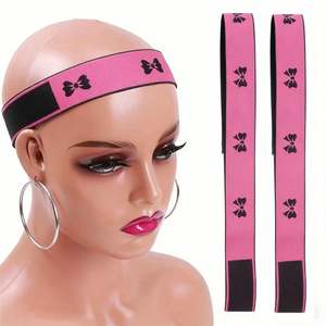 Banda elástica de nailon ajustable para sujetar pelucas, antideslizante, para fijar pelucas de encaje frontal, con logotipo personalizado. - Product Image 1