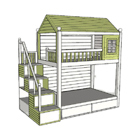 Lit superposé en bois pour enfants design moderne et personnalisé pour salle de bain chambre hôpital hôtel supermarché salon usage extérieur