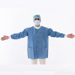 Xianhibo بيع بالجملة معاطف مختبر/<span class=keywords><strong>SMS</strong></span> 50 جم/الطقات الأصفاد متماسكة طوق 3 جيوب معاطف مختبر طبي للرجال والنساء - Product Image 2