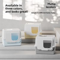Lettiera per Gatti Chiusa con Coperchio, Grande, in Plastica, Facile da Pulire, Anti-Odore, con Cassetto Estraibile