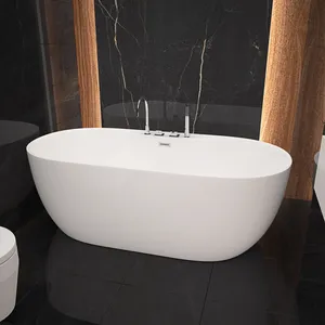 Morden design vasche da bagno in acrilico di forma ovale vasca da bagno freestanding bianco