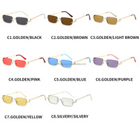 Usine prix de gros demi-monture à la mode mode métal rectangle cadre mode lunettes de soleil 2024 nouvelles femmes