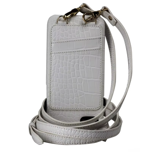 Étui de téléphone en cuir véritable à bandoulière motif <span class=keywords><strong>croco</strong></span> avec sangle pour iPhone – Coque arrière pour filles - Product Image 5