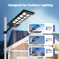 Lampadaire solaire LED tout-en-un 100W, extérieur, IP65, étanche, pour éclairage résidentiel, trottoir, jardin, route
