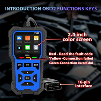 Escáner V539 OBD2 actualizado 2025, lector de código de falla de coche alimentado por USB para vehículos de protocolo OBD II desde 1996, herramientas de escaneo