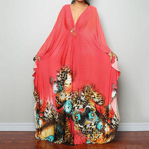 Robe Africaine pour Femme <span class=keywords><strong>D</strong></span>écontractée Maxi Caftan Imprimé Tenue de Plage Robe de <span class=keywords><strong>Soleil</strong></span> de Vacances Cache-Maillot Blouse pour Femme - Product Image 3