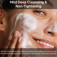 Mousse nettoyante pour le visage à la rose pour peaux sensibles et sèches, nettoyage en profondeur doux, extrait de plante de rose, mousse nettoyante, bulles, lavage du visage, produit