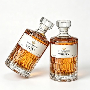 Botellas de Vidrio para Licores de 500 ml con Grabado de Diamantes, Botellas de Cristal para Whisky, Vodka y Brandy - Product Image 2