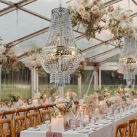 Nouvelle décoration de mariage 2026, lustre en cristal électro-plaqué, décoration de scène d'événement de mariage, éclairage de plafond