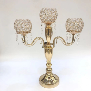 Candelabri Dorati Centrotavola per Matrimoni Europei Decorazione per Eventi e Cene Ornamenti per Candele - Product Image 1