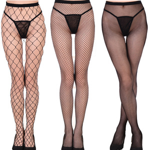 European And American Style <b>Fishnet</b> Pantyhose Sheer Nylon Medium Thickness Black Skin Tone White Summer Spring Autumn Wear - Product Image 2