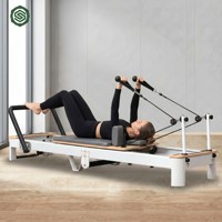 Máquina de Pilates Plegable con Estructura de Aluminio de Grado Profesional para Gimnasio en Casa o Comercial, con Torre de Poleas Doble