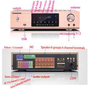 Bộ Khuếch Đại Âm Thanh KYYSLB 900W 220V, Bộ Khuếch Đại Âm Thanh Răng Xanh Công Suất Cao <span class=keywords><strong>5.1</strong></span> HIFI Fever Kỹ Thuật Số Tại Nhà Âm Thanh KTV Loa Karaoke - Product Image 5