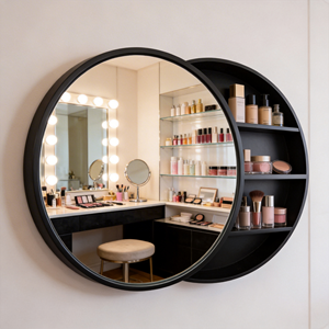Armadietto a Specchio in Vetro da Parete, Ecologico e Durevole, Stile Moderno con Porta Scorrevole per Bagno e Soggiorno - Product Image 5