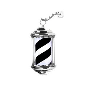 Modern Design <b>LED</b> Turn Light Portable Glass Barber Pole Sign for Hairdressing Salon Outdoor Rotating Light Box - Product Image 5