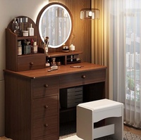 Coiffeuse de style vintage, petite table de maquillage pour chambre à coucher, armoire de rangement moderne et minimaliste pour chambre principale