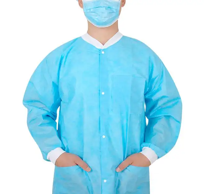 Customized men's and women's fashion polyester-cotton long-sleeved uniform chemical lab coat