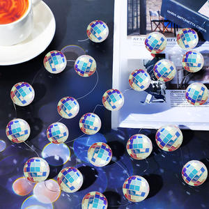 ม่านลูกปัดกระจกทรงกลมแบบดิสโก้ม่านประตูกระจกพลาสติกสำหรับตกแต่งห้องนั่งเล่นของตกแต่งงานปาร์ตี้ที่แขวน - Product Image 3