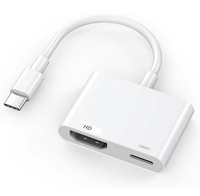 Adaptateur Type-C vers 2.0 avec 4K 60Hz HDR USB3.0 et charge PD 100W, sans prise requise, pour ordinateur portable/téléphone vers TV/projecteur - En stock