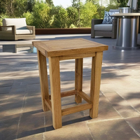 Langlebiger Moderner Nachhaltiger Teak-Outdoor-Kaffee-/Beistelltisch aus Indonesien für Terrasse, Balkon, Garten & Strand