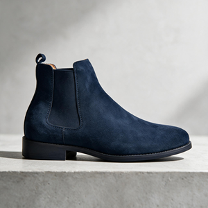 Heren Chelsea <span class=keywords><strong>Boots</strong></span> van Koeien Suède, Instapmodel met Elastische Bies, Volledig Lederen Casual Dress Ankle <span class=keywords><strong>Boots</strong></span> OEM ODM 120 Paar MOQ Groothandel - Product Image 1