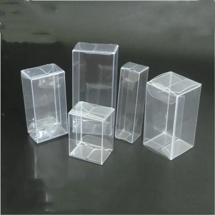 पारदर्शी निविड़ अंधकार स्पष्ट पीवीसी बक्से पैकेजिंग के लिए छोटे प्लास्टिक बॉक्स भंडारण खाद्य गहने कैंडी उपहार सौंदर्य प्रसाधन
