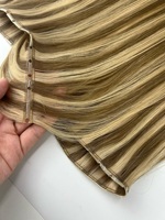Extensions de cheveux humains Remy européens super épaisses, double trame, double densité, 20 pouces, blond platine, doux, logo personnalisable