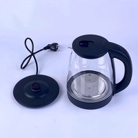 Bouilloire électrique 1,8 L 1500 W avec base, design en verre sûr et efficace pour une cuisson rapide, protection contre l'ébullition à sec, usage domestique K004