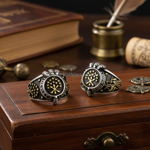 925K Sterling Silver Art Circassian Design <b>Men</b> <b>Ring</b> - Product Image 3