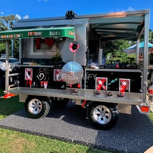 2025 Eu Popular Trailer With Porch Truck Vending <b>Cart</b> Mobile <b>Kitchen</b> Hotdog BBQ Food Trailers - Product Image 3