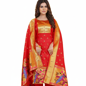 Último diseñador Fab Zone Soft Silk Digital Printed Work Kurti Set para adultos Sari de alta calidad y Salwar Kameez para fiestas - Product Image 1