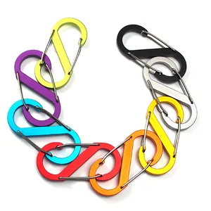 S Type Large Size Rainbow EDC Self-Rebounding Double Quick Draw Bag Hanging Carabiners