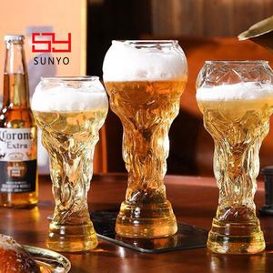 Tasse en verre à bière en relief <span class=keywords><strong>Verrerie</strong></span> en gros style allemand réutilisable géant en forme de football - Product Image 2