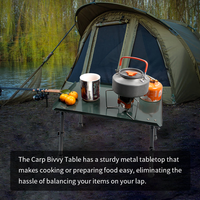 Mesa de Pesca Plegable de Metal Ajustable, Mesa Portátil para Pesca de Carpas al Aire Libre