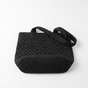 Bolso Tote de Rafia Tejida a Crochet, Estilo Bohemio, Ecológico, con Patrón Geométrico, de Algodón, Abierto, Tamaño Personalizado para Mujer, para la Playa - Product Image 4