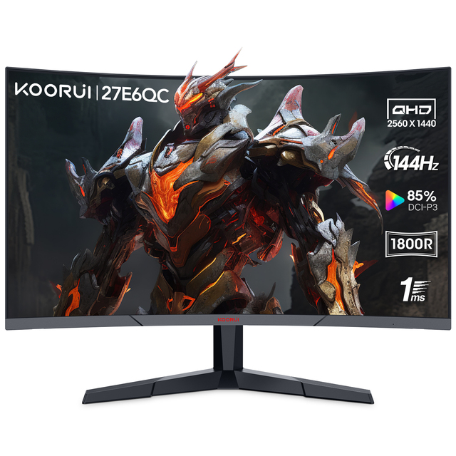 KOORUI Wholesale LCD Monitor 27 Inch Pc Gaming Monitor 1800R Pc Gaming Display 144Hz QHD 2560P Desktop Monitor for Gamer