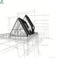 ANCSEM Maison préfabriquée triangulaire en aluminium, moderne, écologique, durable, de luxe, personnalisable, pour les vacances