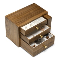 Boîte à bijoux en bois DIGU avec fenêtre, tiroir de rangement pour plusieurs bijoux, boîte de rangement pour bagues, boucles d'oreilles, bracelets