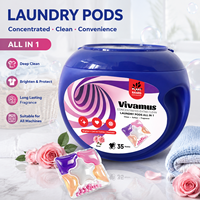 Megawash OEM ODM Tout-en-un : Capsules de lessive concentrées pour éliminer les taches tenaces, gelée en boule jetable, parfum fruité, détergent pour vêtements