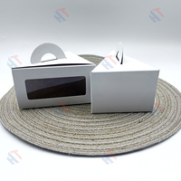 Boîte d'emballage pour sandwich en carton blanc avec ouverture en fenêtre pour pâtisserie et produits de boulangerie