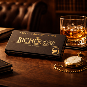 B2B Custom Smoking Rolling Papers OEM Brand King Size Slim Slow Burning with Filter + Tray + Grinder 3 in 1 High End Rolling Fac - Product Image 1