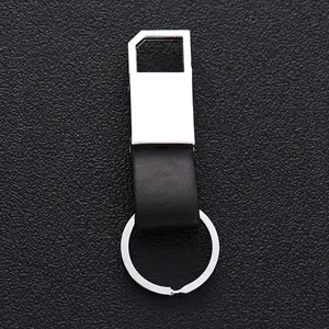 Business Promotion Gift Customized Logo Leather Keychain PU Leather Metal Car Keychain