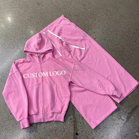 Hoodie berkerah zip warna pastel, ukuran besar, model kotak, dengan logo custom, bahan French Terry, jaket streetwear polos.