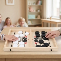 Jeu de société interactif en bois : Hockey de table à lancer de disques pour la famille et les jeux parent-enfant