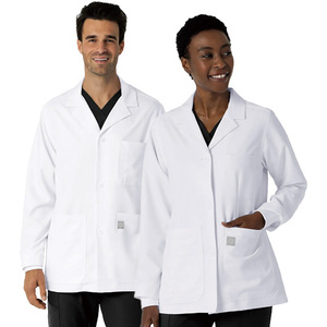 Uniformes d'hôpital médical blanc élevé tissé à manches longues manteau de médecin infirmière blouse de laboratoire respirant doux Spandex Service de couture - Product Image 4