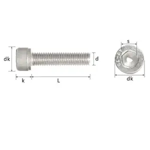 Altıgen vidalar M6 35mm paslanmaz çelik cıvata altıgen soket okside altıgen başlı ŞAPKA vida